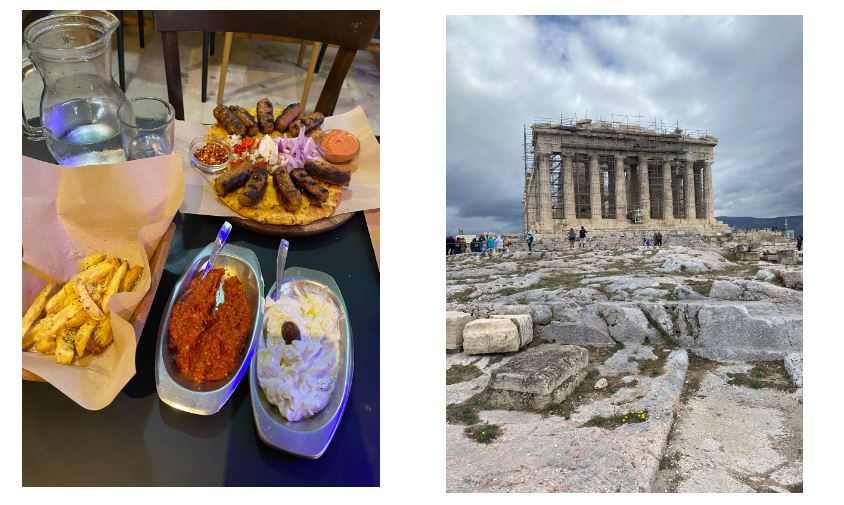 Food and the Parthenon in Athens